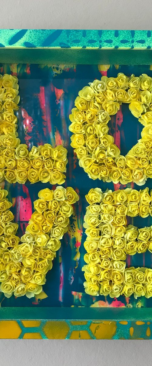 LOVE - Blue and Yellow by Hernan Reinoso