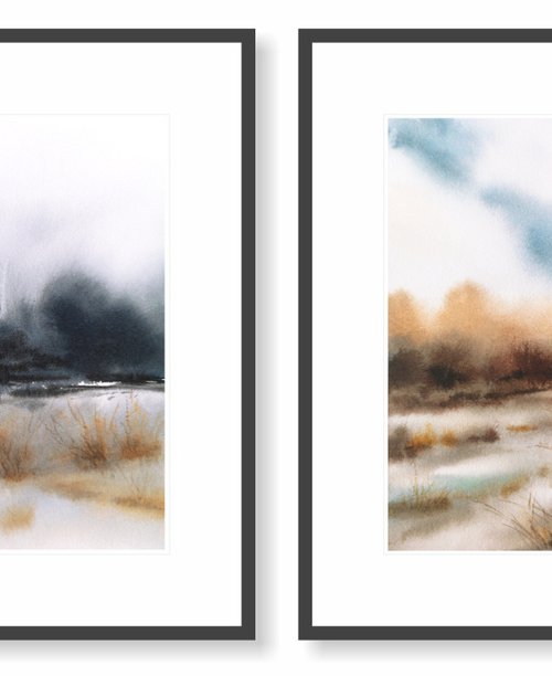 Landscape diptych by Olga Grigo