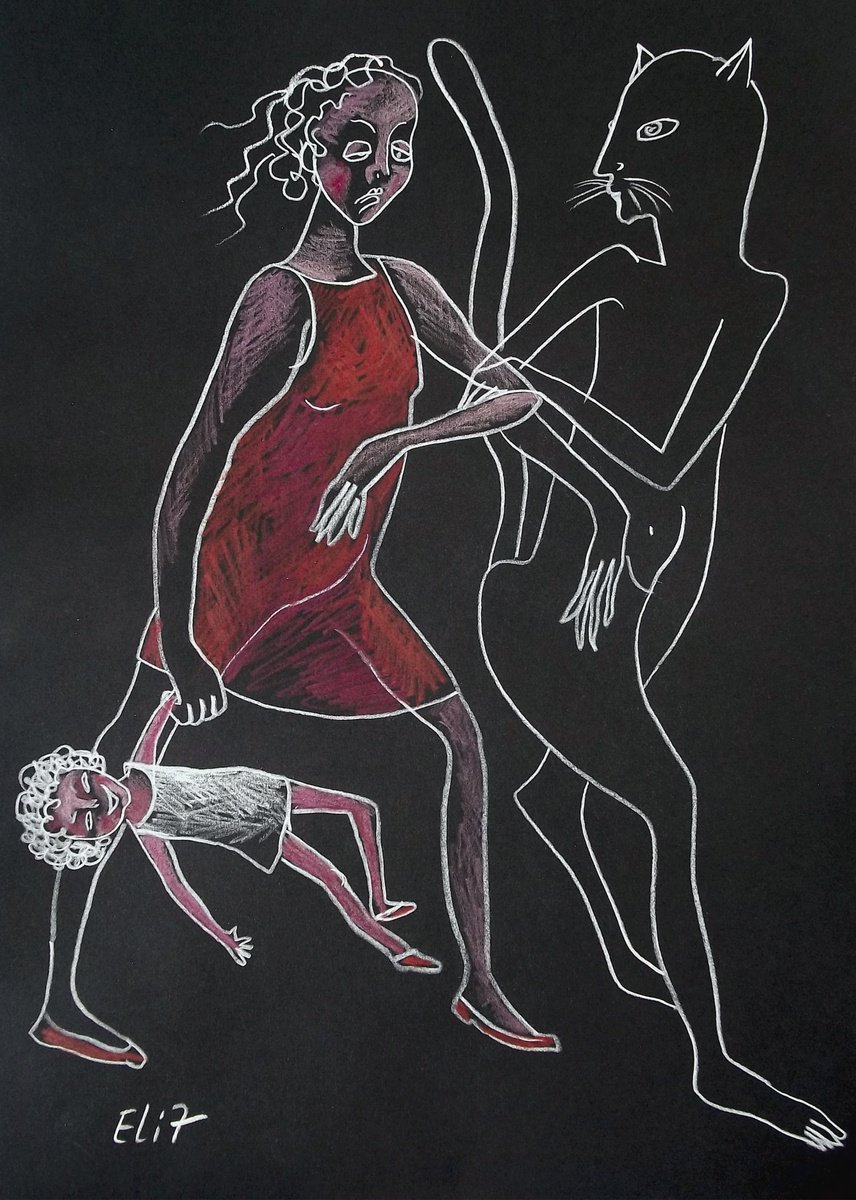 Surrealistic Pencil Drawing , Awkward Age By Elisheva Nesis, 9 X 13, Artwork For Sale On Artfinder