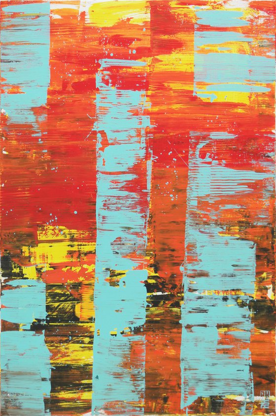 Static Orange - Abstract Painting - Affordable Art - Ronald Hunter - 7A