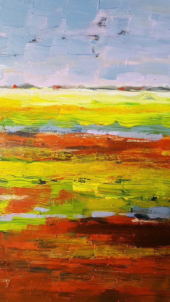 Positive abstract summer color landscape