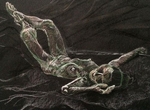 Green Scene -  female nude by Kathryn Sassall