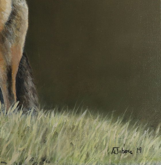 King of Foxes,  Fox Painting, Animal Artwork Framed and Ready to Hang