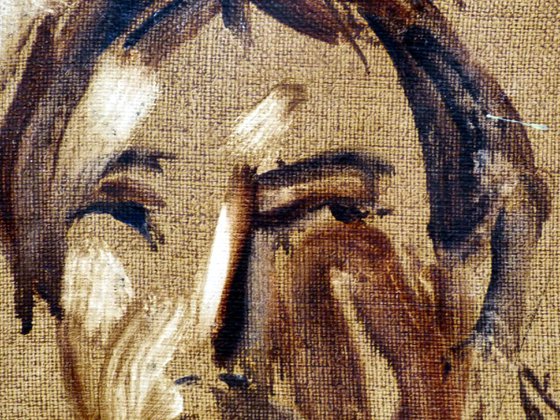 Self-portrait, oil on canvas 30x30