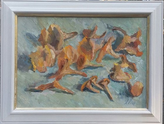 Mushrooms. Original oil painting.