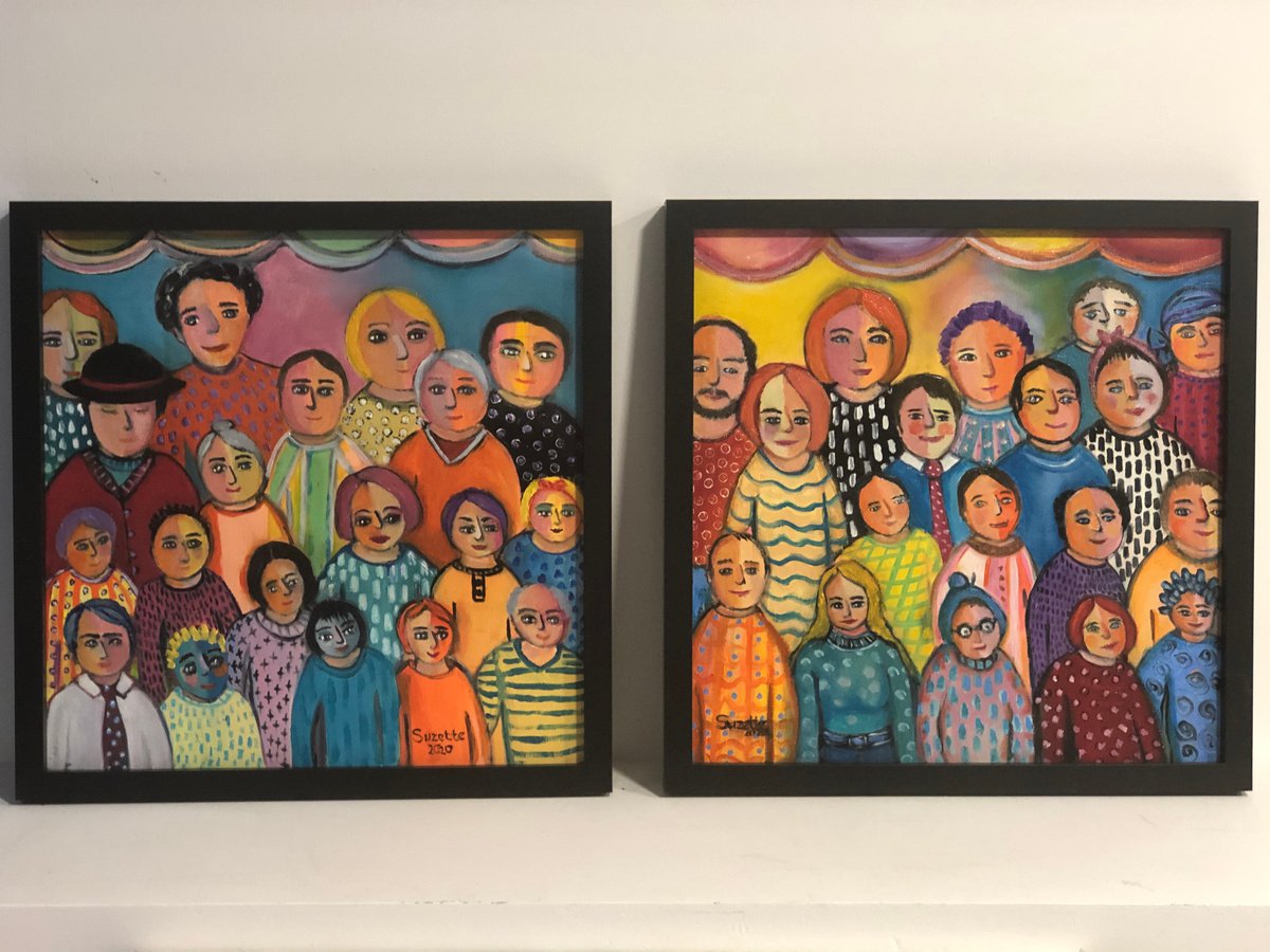 Impressionistic Portrait Oil Painting By Suzette Datema, 17 X 17", The Show Must Go On 2020, Original Artwork