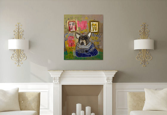 French bulldog in someone else’s apartment