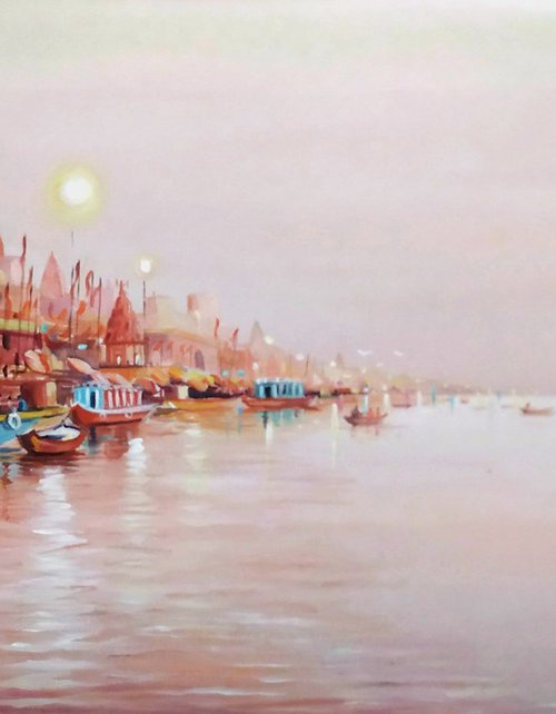 Early Morning Varanasi Ghats by Samiran Sarkar