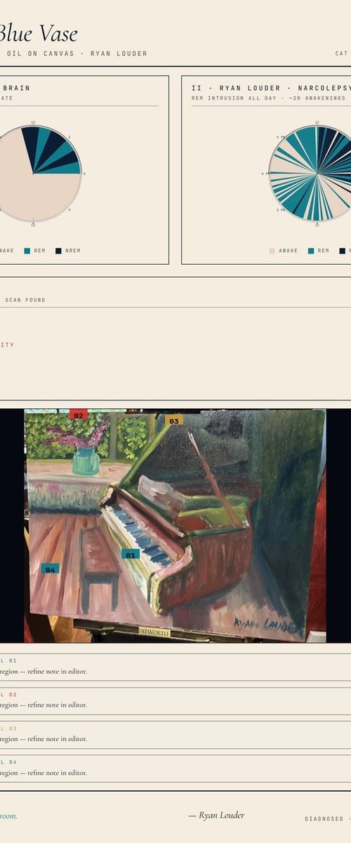 Piano And Blue Vase by Ryan  Louder