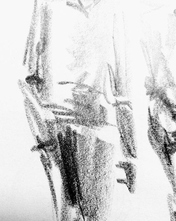 Shadows. Abstract portrait. Original pencil drawing