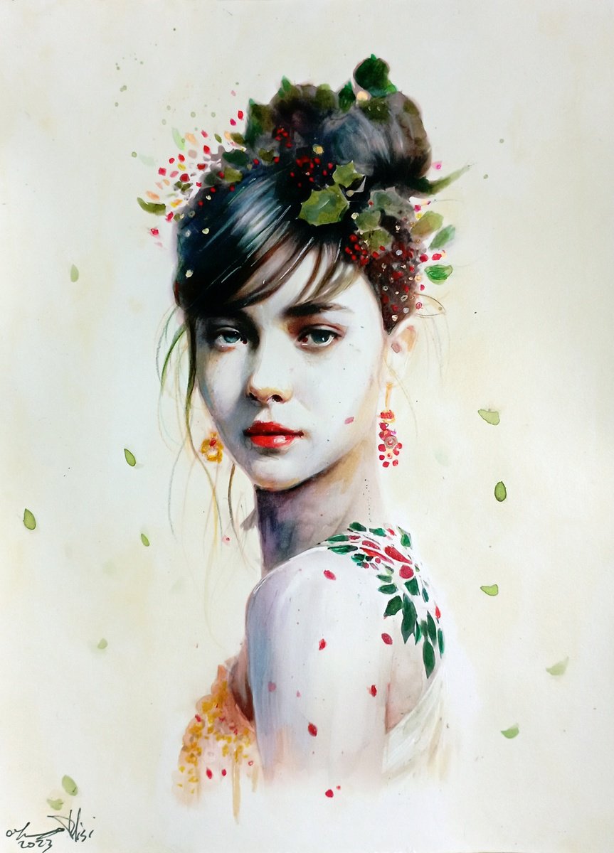 Impressionistic Portrait Drawing By Maurizio Puglisi, 8 X 11", Whitethorn, Original Artwork