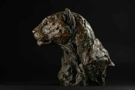 Leopard Portrait Foundry Bronze