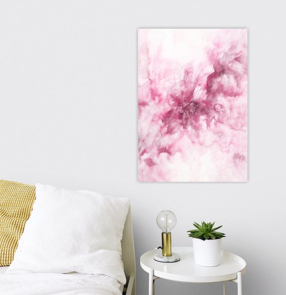 Textured abstract floral painting "Summer dreams"