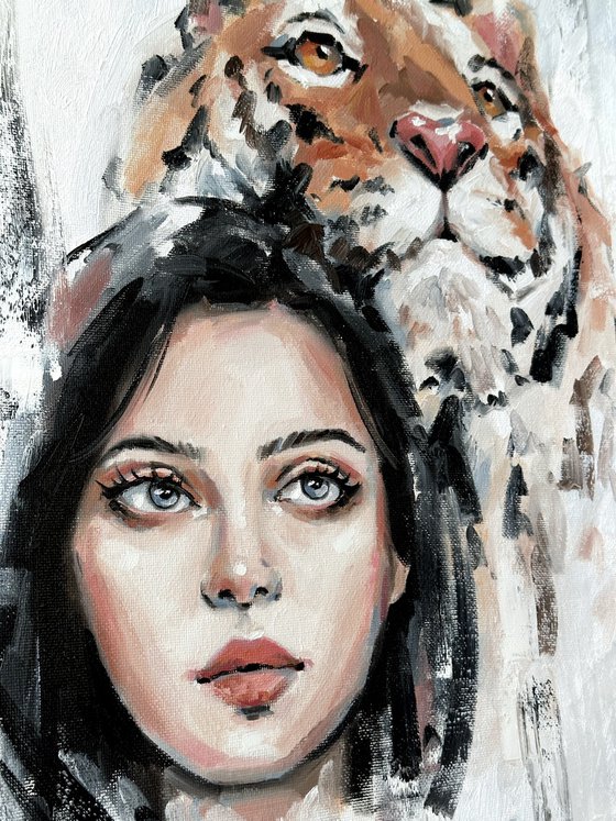 Girl with tiger