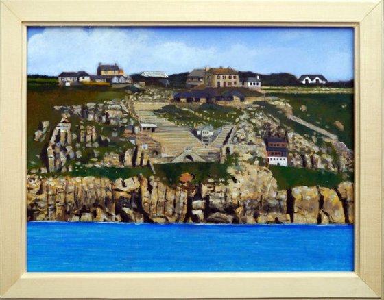 The Minack Theatre from the sea.