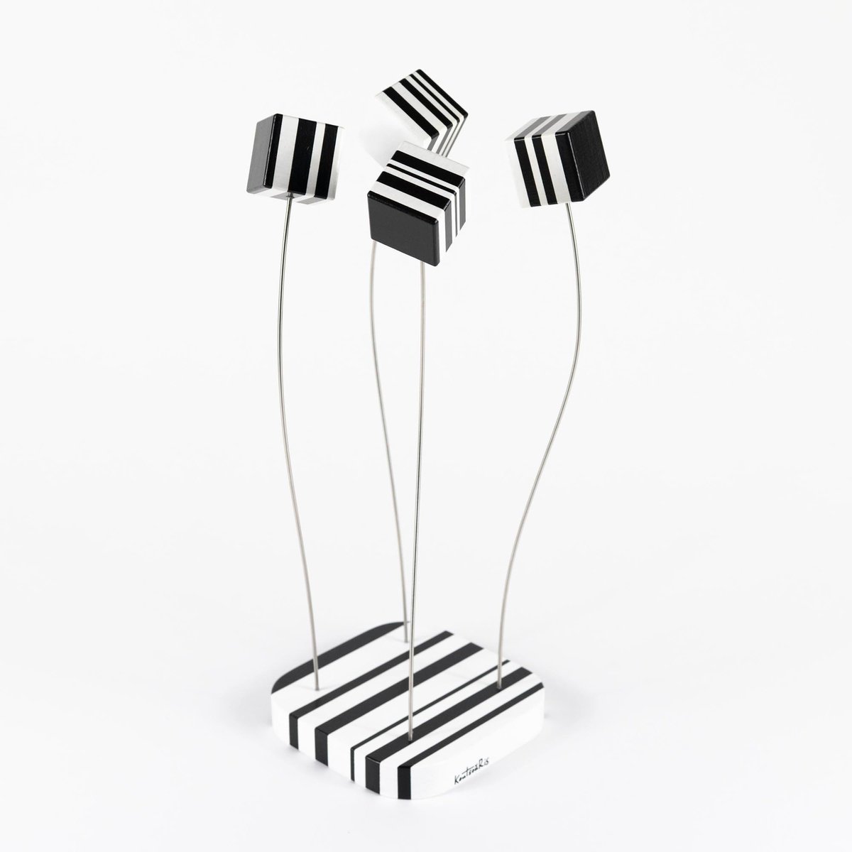 Urban And Pop Abstract Wood Sculpture By George Koutsouris, 8 X 16, Curved Oscillable #5, Original Artwork