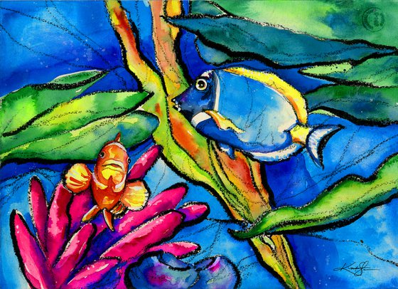 Sea Friends - Fish Painting by Kathy Morton Stanion