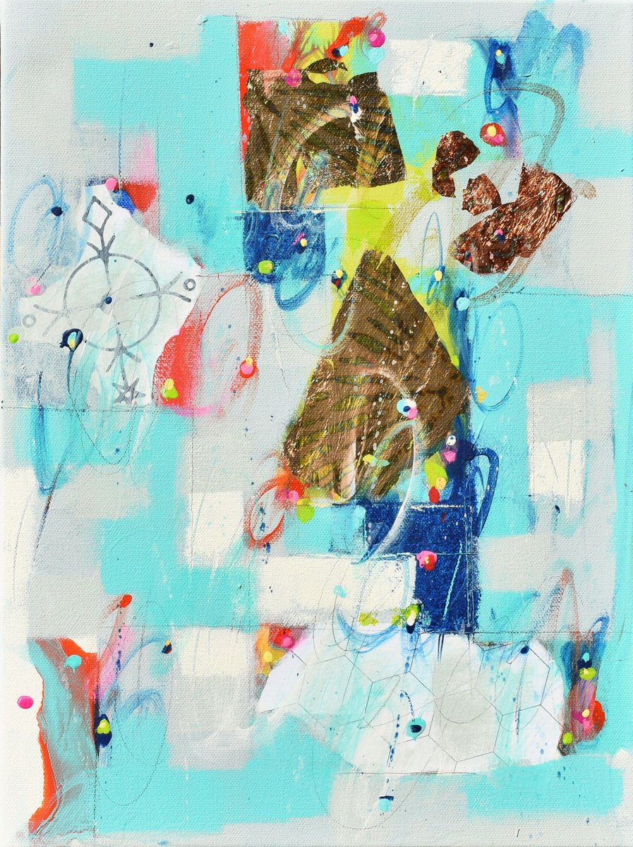 Abstract Painting By Cynthia Ligeros, 12 X 16, Spirit Of Infinity, Original Artwork