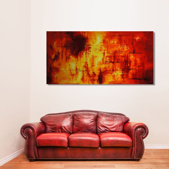 On Fire (180 x 90 cm) XXXL oil (72 x 36 inches)