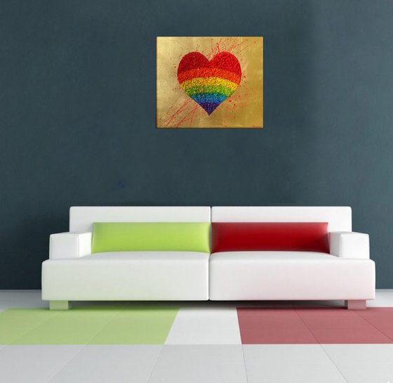 27.5” Rainbow, heart, love