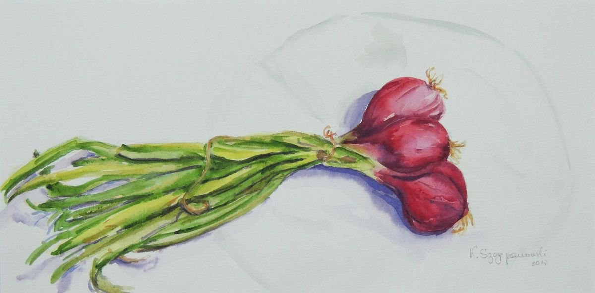 Red Onions by Krystyna Szczepanowski