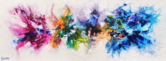 Mini Bouquet 160cm x 60cm Textured Abstract Art