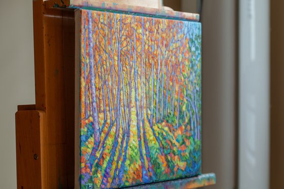 Autumn-forest impressionist oil painting