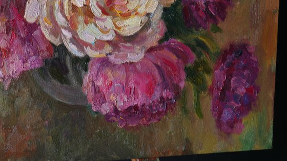 Bright Bouquet Of Peonies - floral still life