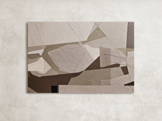 "Bella 6" Abstract geometric brown art
