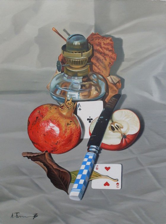 Still Life with Pomegranate and Knife
