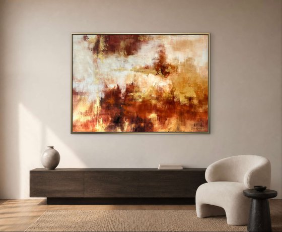 Golden Haze - Gold, orange and brown abstract