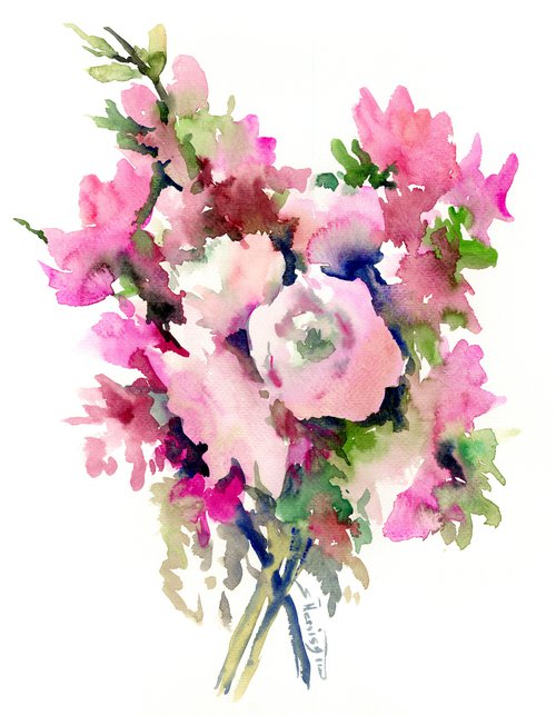 Pink floral bouquet by Suren Nersisyan