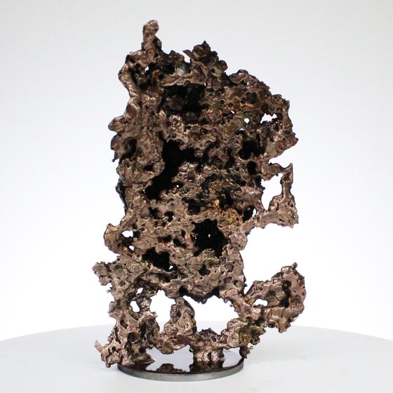 The mountain yogi III - male body lace metal artwork bronze steel