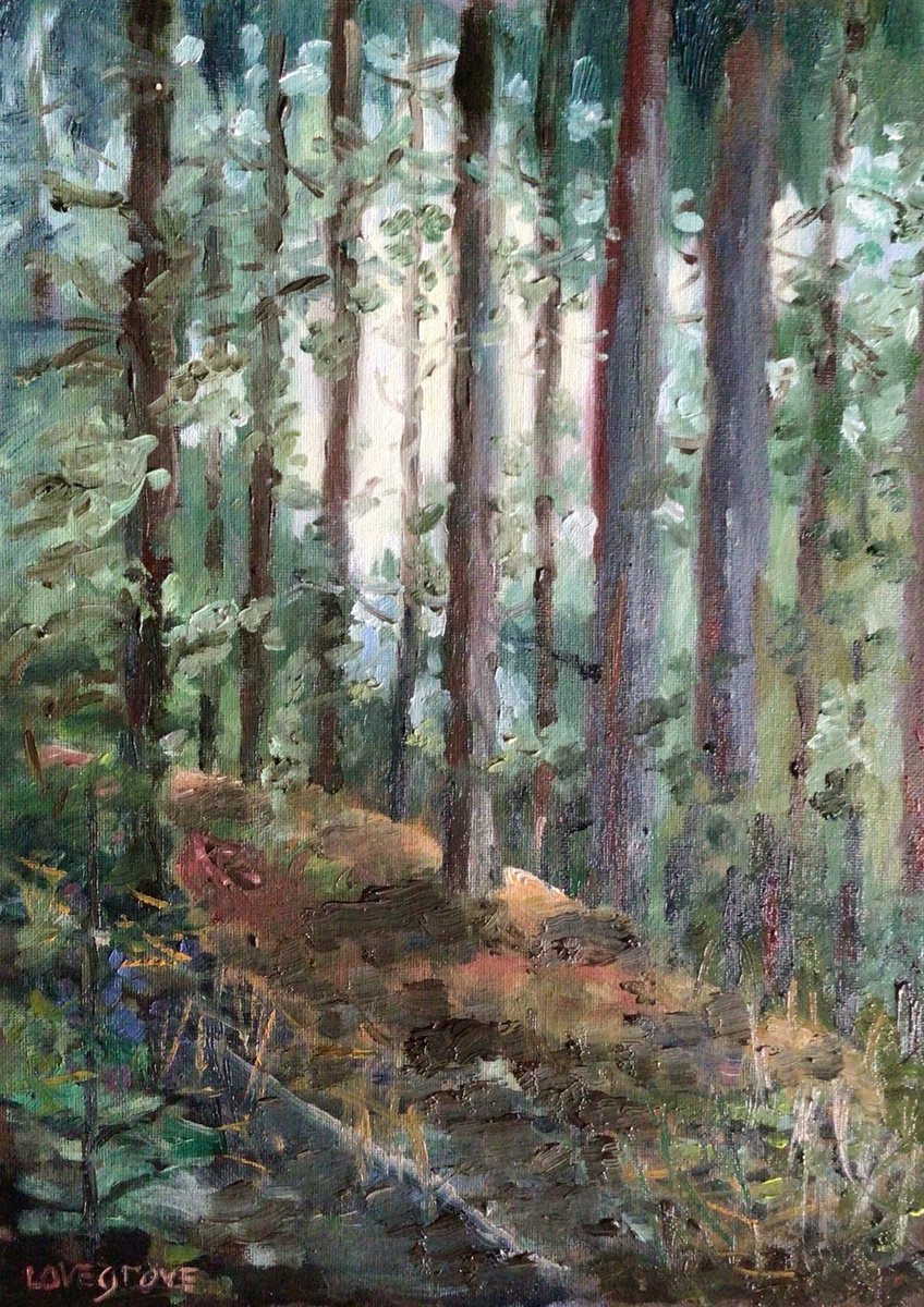 Impressionistic Landscape Oil Painting By Julian Lovegrove Art, 10 X 14", Tall Trees, Longleat,, Original Artwork