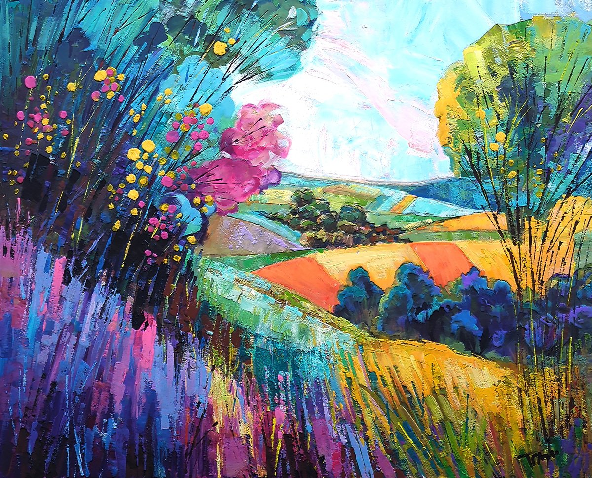  Sunlit Rolling Hills By Trayko Popov, 39 X 31, Artwork For Sale On Artfinder