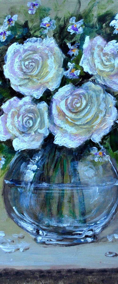 white roses by Vishalandra Dakur