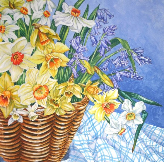 Basket of Spring Flowers