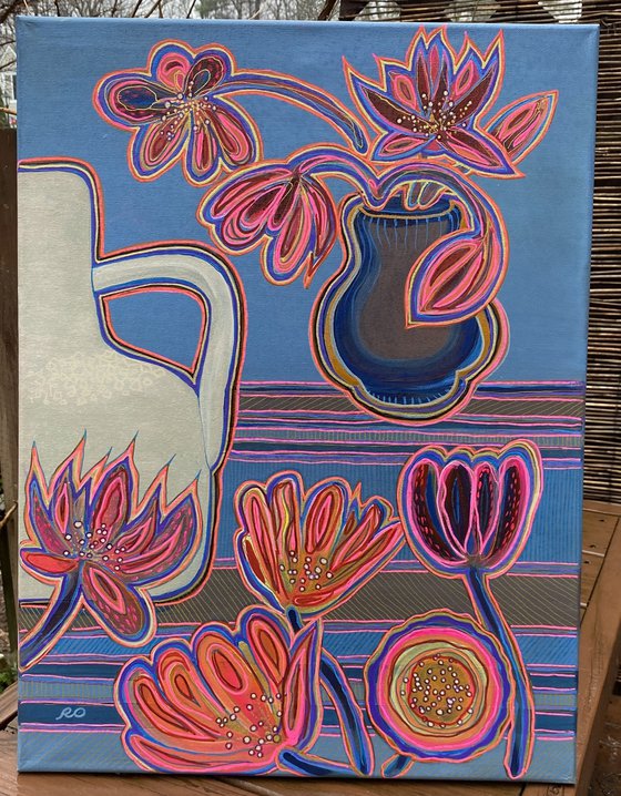 Jugs with tulips