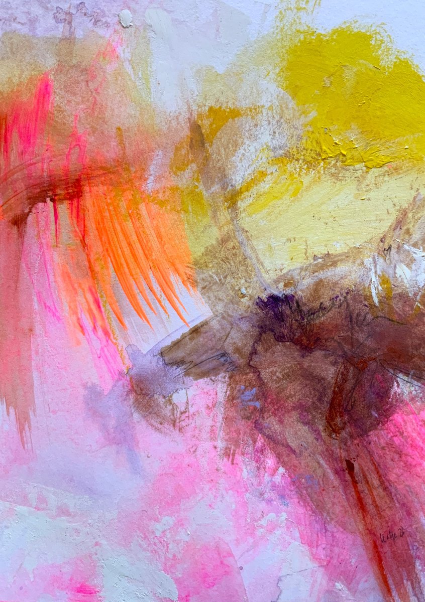 Organic Drawing , Golden Hour Ii By Katja Wittmer, 8 X 11, Artwork For Sale On Artfinder
