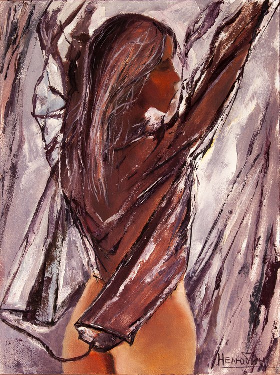 "Conversation with the wind" nude girl