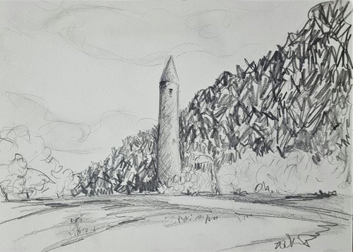 Round Tower Glendalough Co.Wicklow Ireland - FREE DELIVERY by Niki Purcell