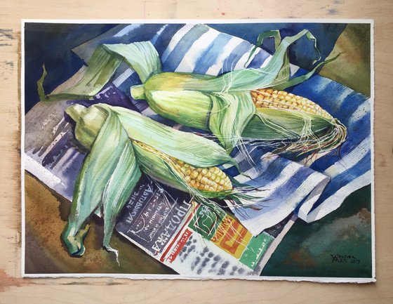 Still life with corn