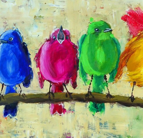 Bird Get-Together by Marion Derrett