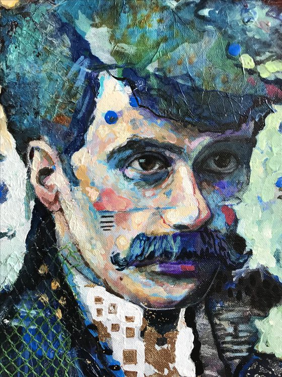 Mr Mustache in Blue