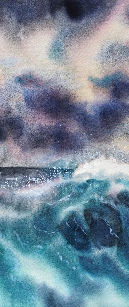 Stormy sea by Delnara El