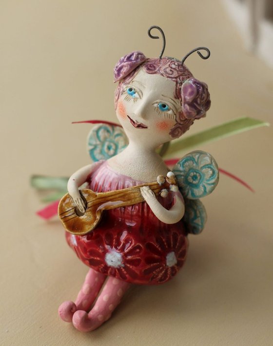 Mote (Moth)- fairy from the Midsummer Night's Dream Ceramic illustration project by Elya Yalonetski