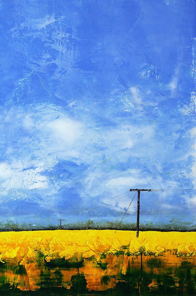 Yellow Field By Richard Manning, 24 X 36, Artwork For Sale On Artfinder