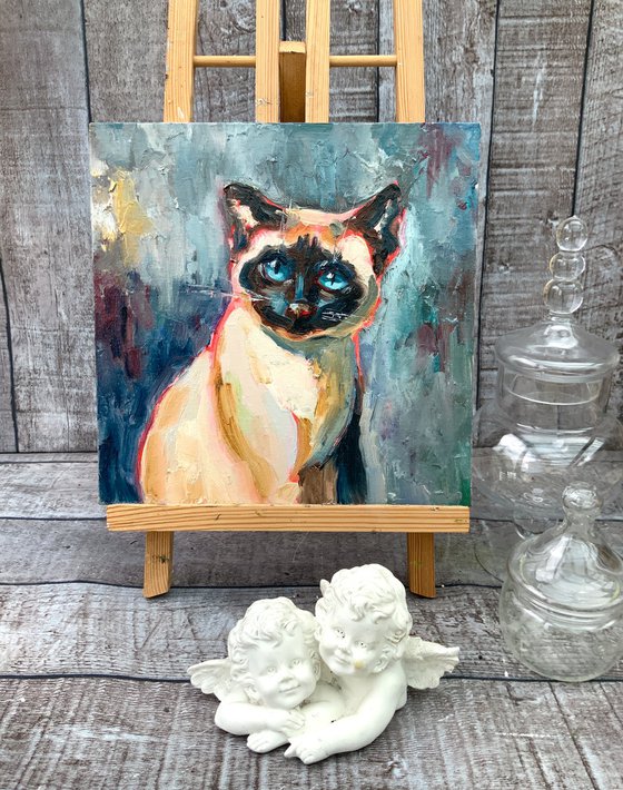 Siamese Cat with Azure Eyes