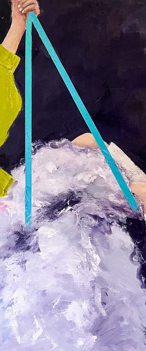Large Oil Painting Swings by Diana Timchenko