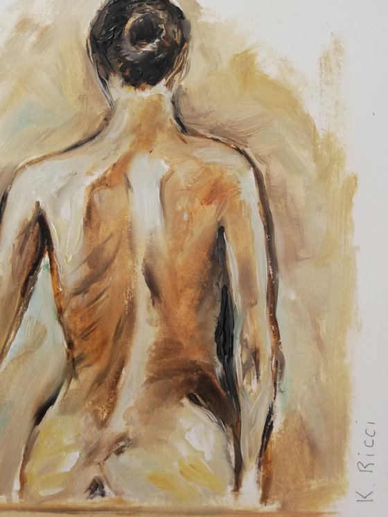 Female Nude | Oil Painting on Paper